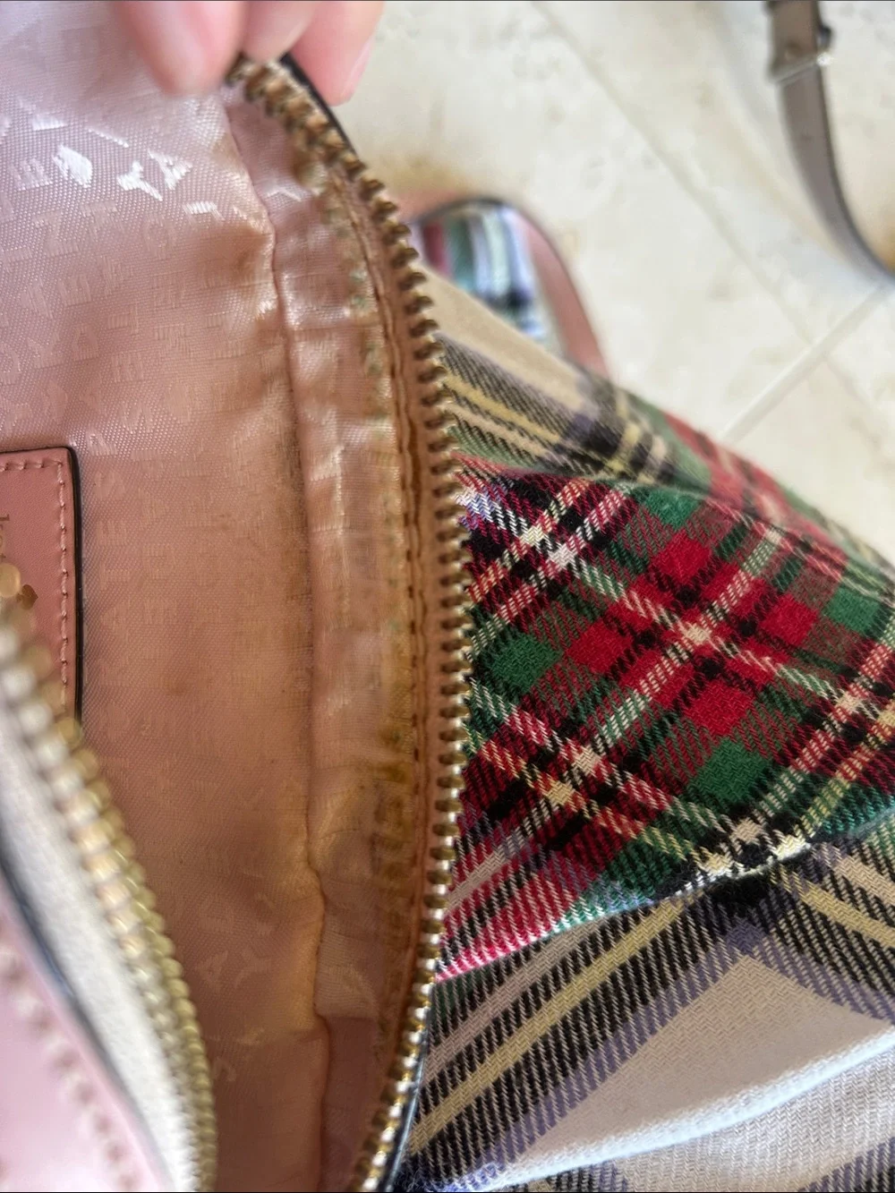 kate spade Pink and Cream Leather Crossbody Camera Bag